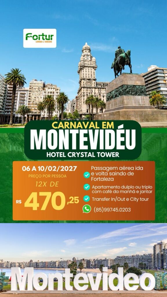 ⚡Oferta Relâmpago  – Carnaval em Montevidéu